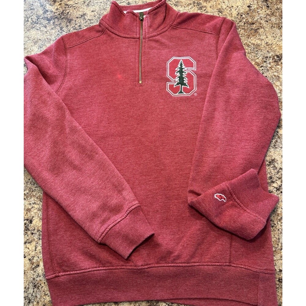 Stanford Cardinal Sweatshirt Collegiate Small Quarter Zip Triblend unisex